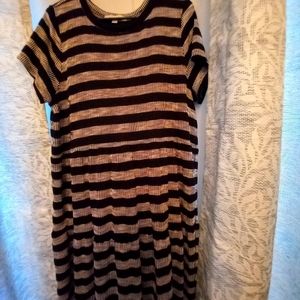 Black and tan striped dress